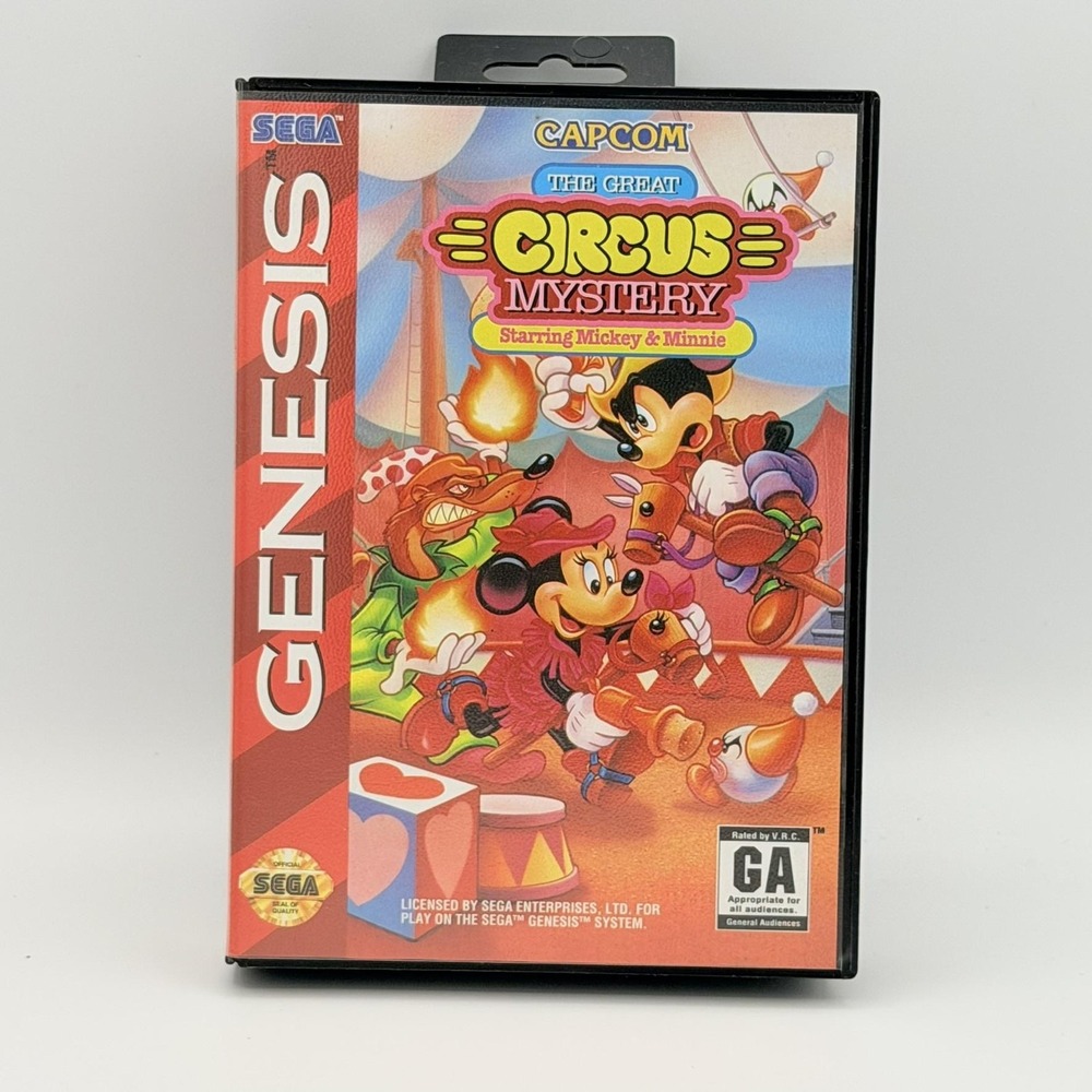 The Great Circus Mystery Mickey Minnie Sega Genesis Case Manual Capcom 1994